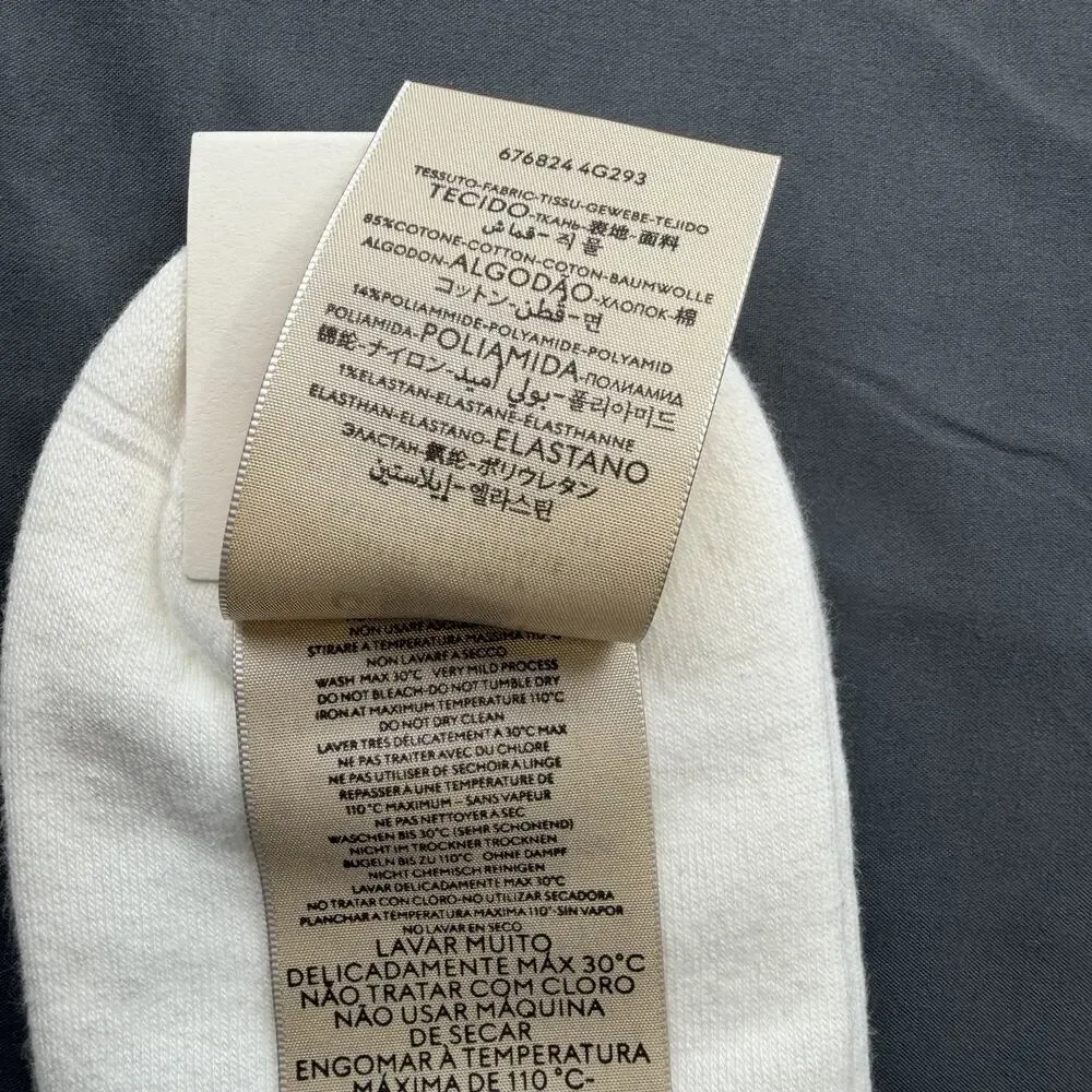 Gucci GG Logo Socks Men M White Blue Interlocking G NWT